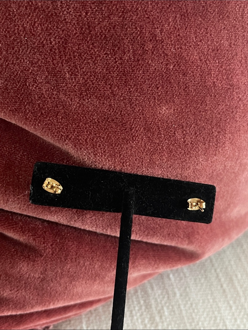 Gold Crystal Stud Earrings - Picture 5 of 5